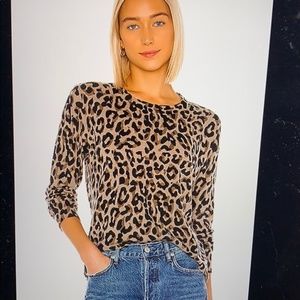 Sundry Leopard Cashmere Blend  Sweater